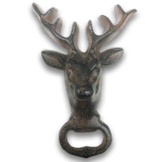 Stag cast iron handheld bottle opener