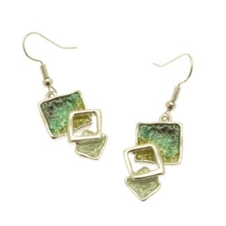 Miss Milly - Green Squares Earrings (FE779GN) SALE