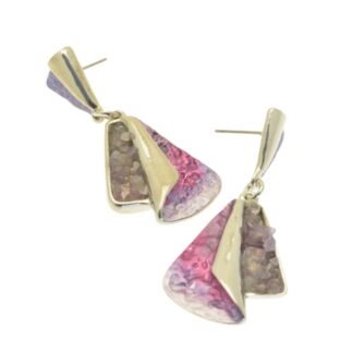 Miss Milly - Purple Fan Stone Chip Earrings (FE787PU) SALE