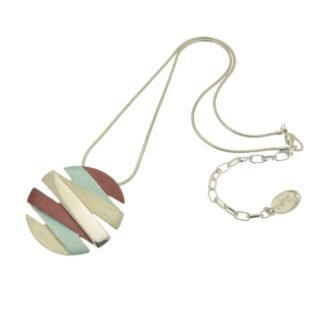 Miss Milly - Red, Aqua and Green Disc Necklace (FN533RH) SALE