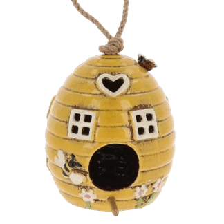 Village Pottery Beehive Yellow Birdhouse (335590)