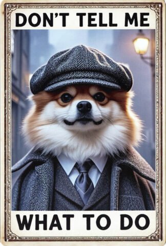 Animal Metal Sign Pomeranian