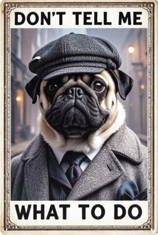 Animal Metal Sign Pug