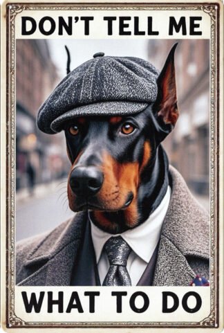 Animal Metal Sign Doberman Pinscher