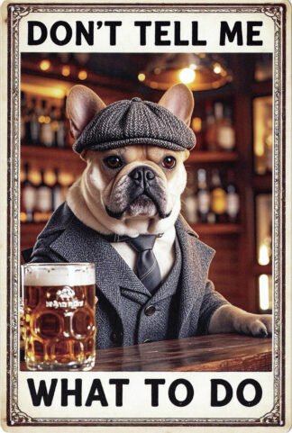 Animal Metal Sign French Bulldog v2