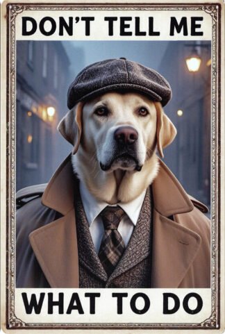 Animal Metal Sign Yellow Labrador