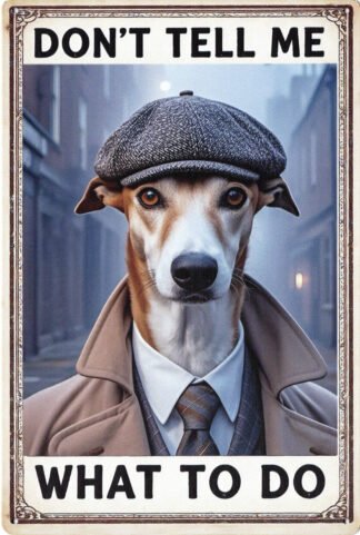 Animal Metal Sign Whippet