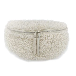 Beige - 2271 Italian Real Leather Teddy Crossbody Sling Bag Waist Bum Bag